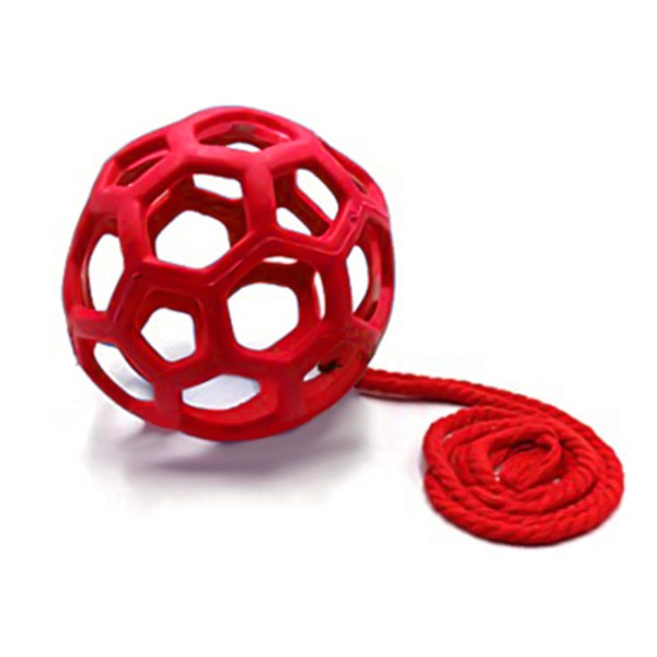 Horse Treat Ball Hängande hömatare Leksaksboll Multifunktionell matningsleksak för häststall Red