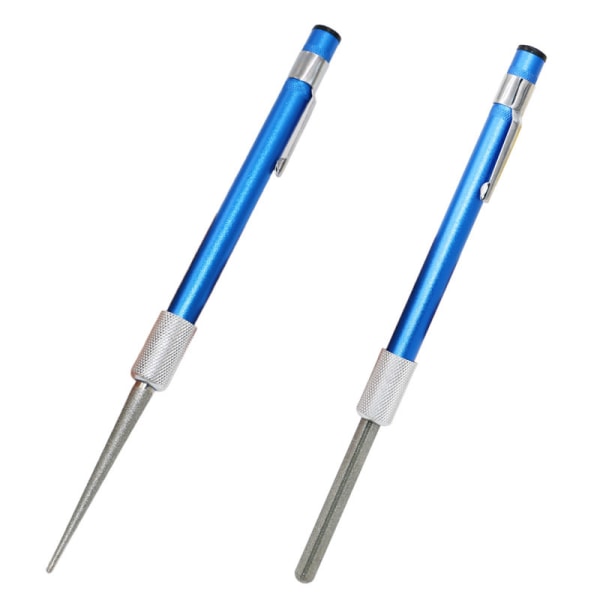 3 i 1 Diamond Pocket Grit Sharpener Pen-fil Krok Jakt Fisksåg Krokverktyg blå