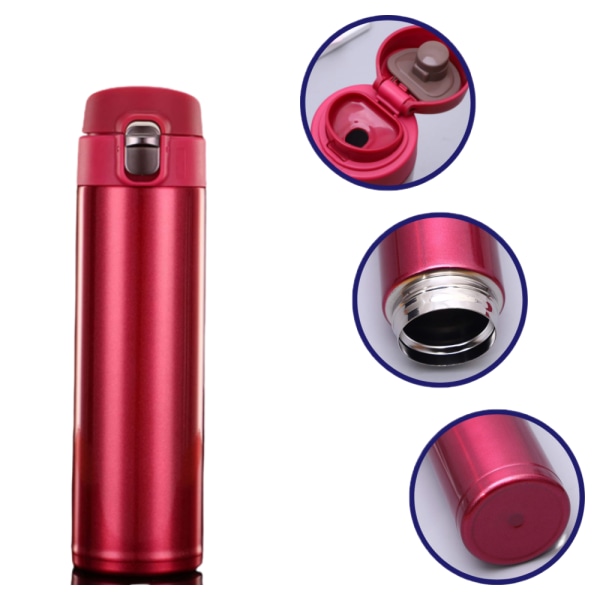 500 ml sportvattenflaska isolerad vakuumkopp termosflaska resekaffe rosa