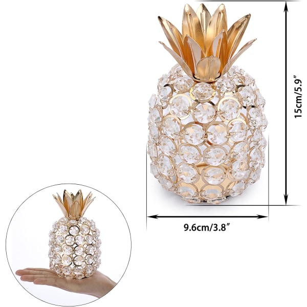 Sparkly Crystal Ananas fruktprydnad konstgjord frukt Skulptera