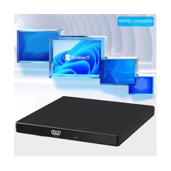 Usb 2.0 Extern optisk enhet bärbar Cd Dvd+/-rw brännare optisk enhet Dvd-enhet extern för bärbar dator Pc-skrivbord svart