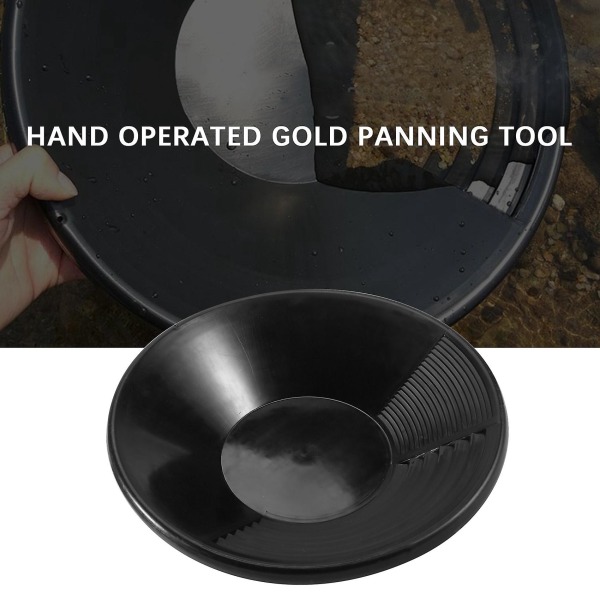 Svart Plast Guld Pan Basin Gruvdrift Muddring Prospektering För Sand Guld Mining Manuell Tvätta Guld Pann svart