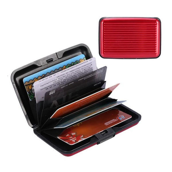 1 st aluminium korthållare för män, blockerande hårt fodral plånbok Sol black