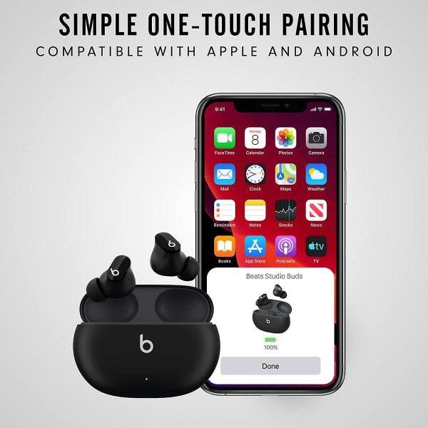 Svettåliga öronsnäckor Buds True Wireless Noise Cancelling Earbuds Kompatibla med Apple Android Ipx4 Rating Klass 1 Bl Inbyggd mikrofon svart