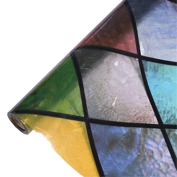 Sekretessfönsterfilm, regnbågsfönster i målat glas, limfri 3d