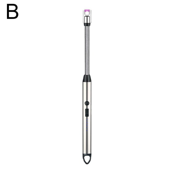 Elektrisk uppladdningsbar bågtändare stearinljuständare lång flexibel hals USB-tändare Silver