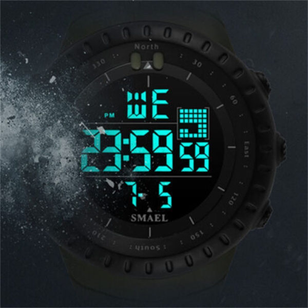 Watch Vattentät Sport Militär Analog Quartz LED Digital Armbandsur Green