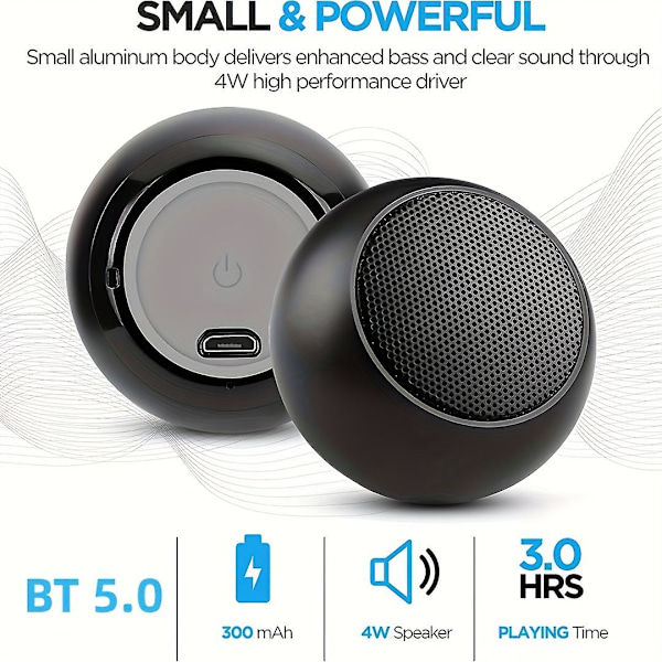 M3 Mini trådlös Bluetooth-högtalare bärbar liten Black