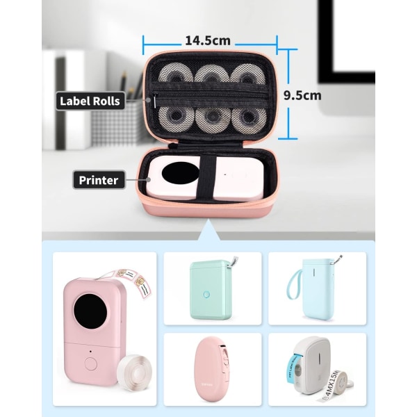 Pink Label Maker Case - Kompatibel med Phomemo D30 Q31 D110 D1 Black
