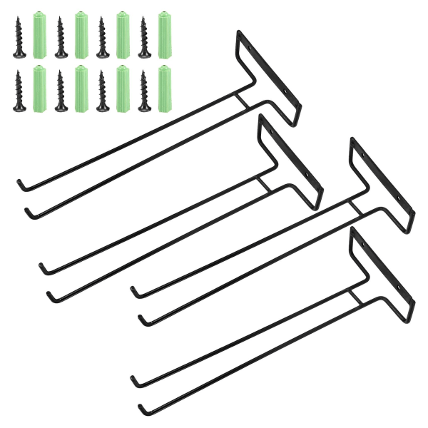 4 st Vinglasställ Väggmonterat Hängande Ställ Hylla Vinkopp