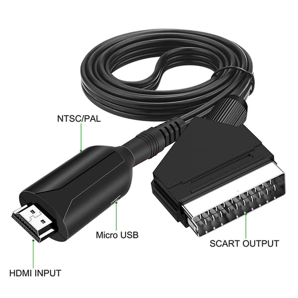 HDMI til Scart-kabel HDMI til Scart-adapter HDMI til Scart-omformer Videoadapter
