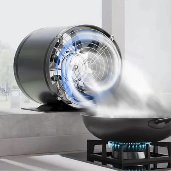 Multifunktionel emhætte med beskyttelsesgitter - Kraftig og støjsvag ventilator - Aluminium Sort 8 Black 8