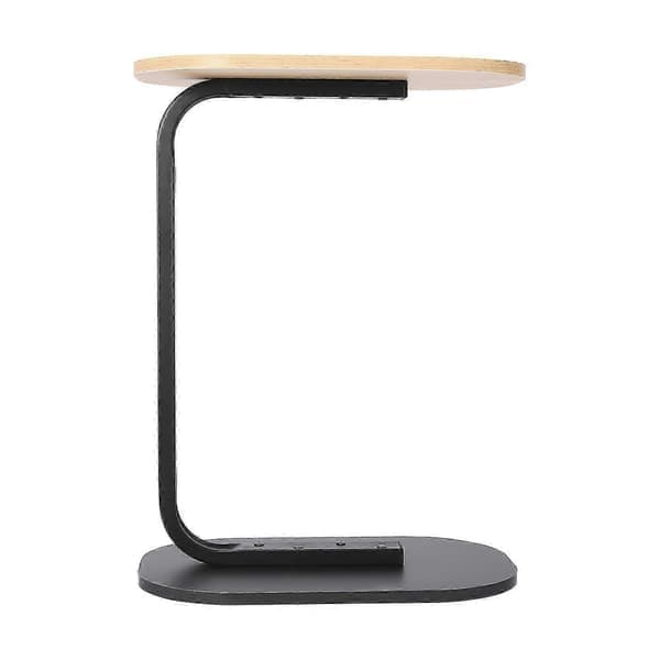C-formet Sidebord Fritstående Sofabord Log Sort Log Black