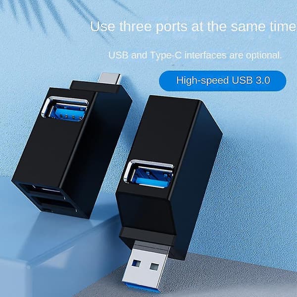 2st Mini 3-portars USB 3.0 USB 2.0 Splitter Hub Höghastighetsdataöverföring