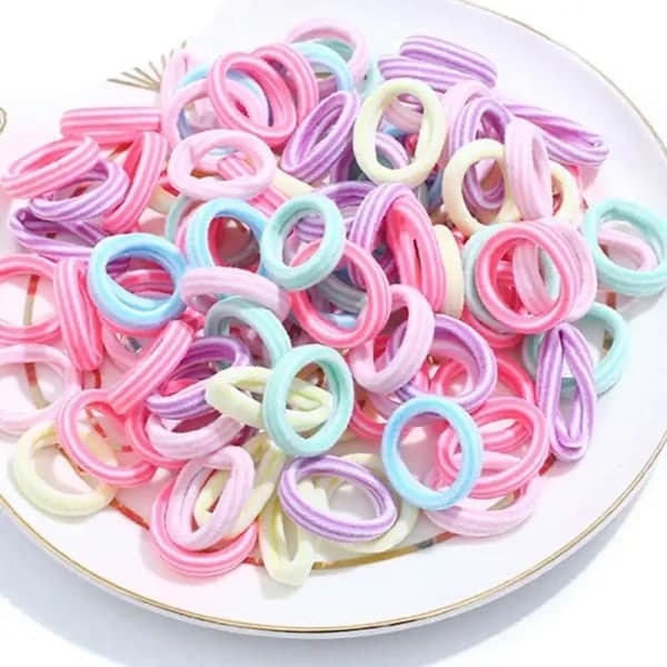 100 bløde hårelastikker, hårbånd, hårelastikker NR 2