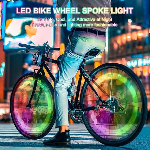Sykkelhjullys, LED-sykkelhjullys, vanntett LED-neon dekk-eikelys, sykkelhjul-eikelys