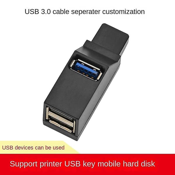 2st Mini 3-portars USB 3.0 USB 2.0 Splitter Hub Höghastighetsdataöverföring