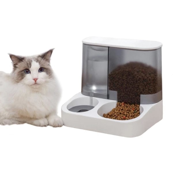 Foder- og vanddispenser til kat og hund