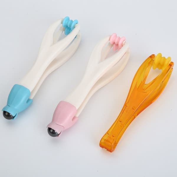 2-i-1 Hånd- og Fingermassager med stålkugle til blodcirkulation