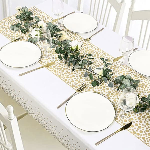 Engångsdukar, set med 4 rektangulära dukar för fester, jul, babyshower, dekorationer, 137 cm x 274 cm