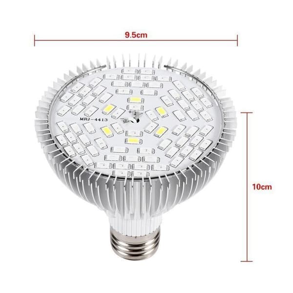 50W E27 LED-växtbelysning, 78 lysdioder, fullspektrum, perfekt för inomhusträdgårdar