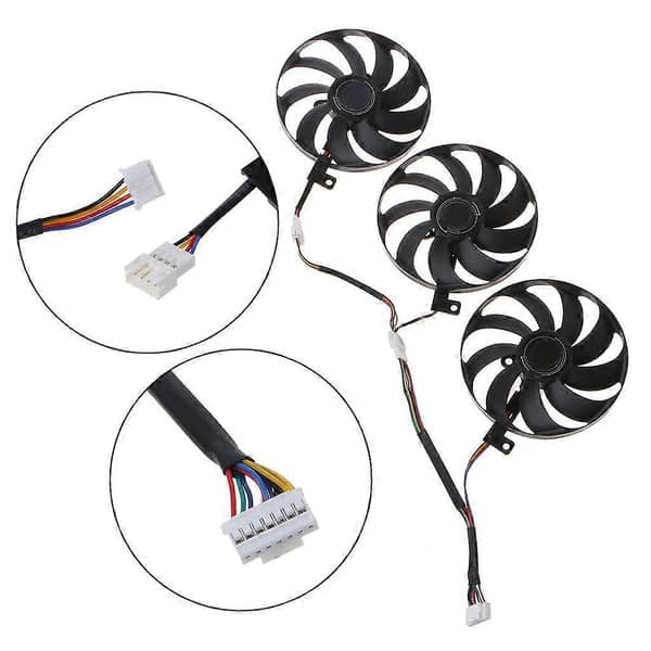3 stk. 88MM T129215SU 7-Pin Køleventilator til ROG STRIX RTX 2080 2080Ti 12V 0.5A