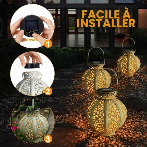 Solcelle erstatningslys, 4 stk erstatningsdeksler med LED, for solcellelykter, hagedekorasjon (7cm)