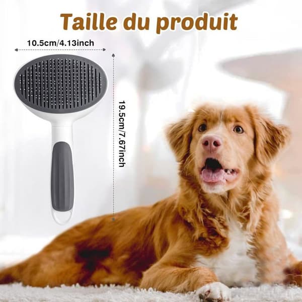 Hundborste, kattborste, anti-underullstrimningsborstar för husdjur, tar effektivt bort underull och fäll (grå)