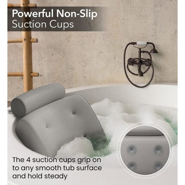 Everlasting Comfort Luksus Badekarpute - Støttepute for Hode, Nakke, Rygg til Badekar, Spa, Bløtlegging