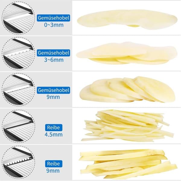 Multifunksjonell grønnsaksmandolin – Profesjonell justerbar mandolin i rustfritt stål med håndbeskyttelse