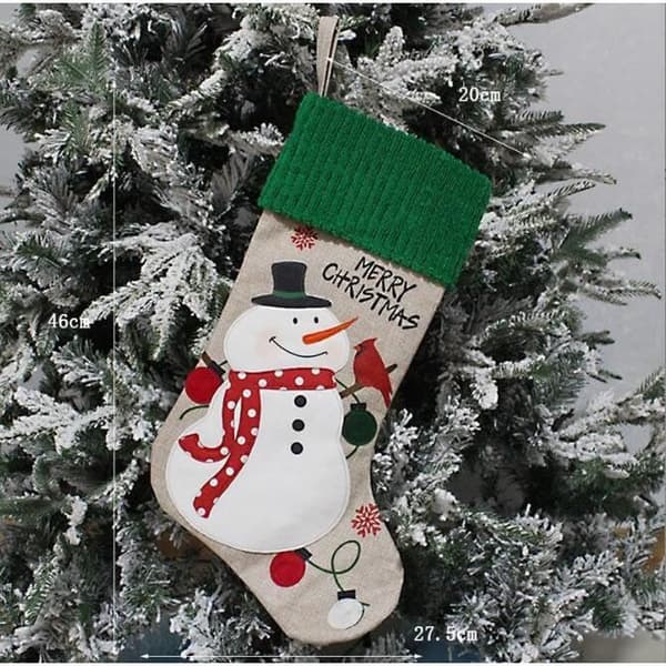 Julstrumpor - Röd och grön - Tyg - 46 x 27,5 cm - 2-pack