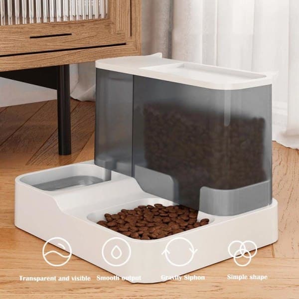 Mat- og vanndispenser for katt og hund
