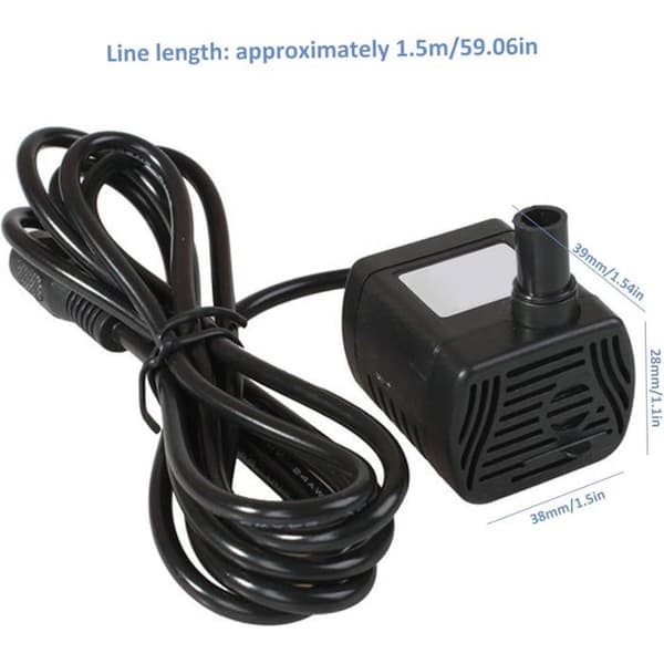 Minisolarvattenpump, solfontänpump, tyst solpump med 1m vattenslang, 1,5m sprutavstånd