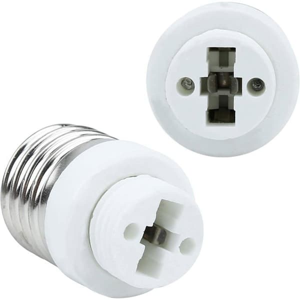 4x E27 til G9 lampefatningsadapter i HVIT - Sett med 4 for lampefatninger for gløde-, LED-, halogenpærer