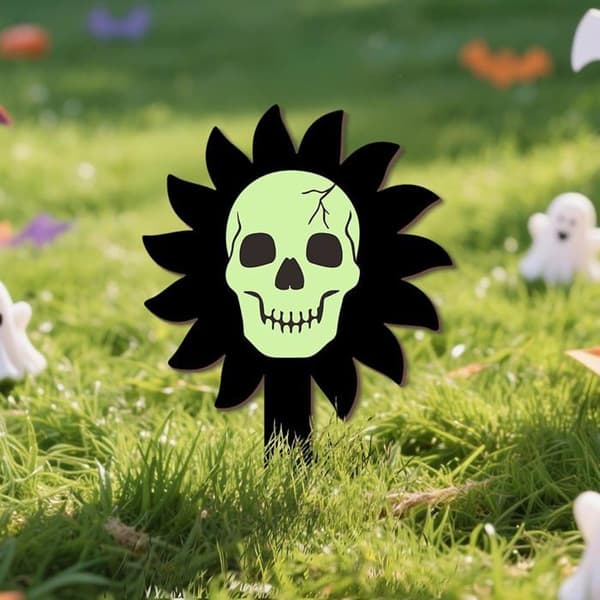 pc Halloween Stakes Hageskilt Lysende Skjelettdekorasjoner
