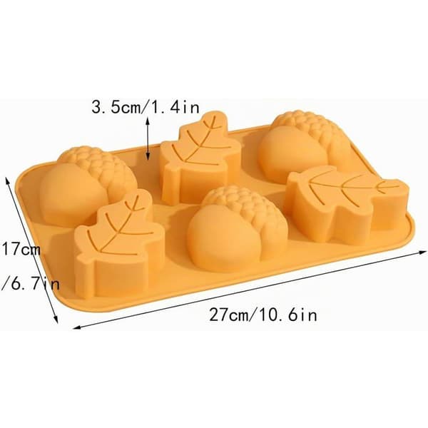 Set med 2 3D Halloween Pumpa Silikonformar, 6-håls Höst Godisformar, Bakform, Tvålform