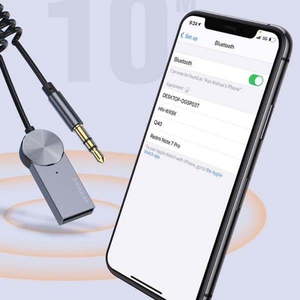 Bluetooth-adapter Dongle-kabel for bil 3,5 mm jack