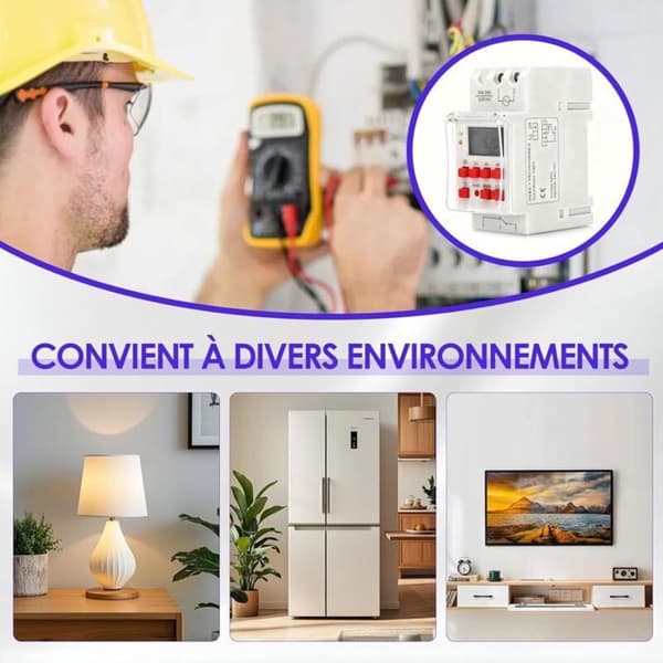 Timer för elektrisk varmvattenberedare, 2-pack tidsbrytare, digital timer 30A LCD-display timer 1 sekunds timer digital timer