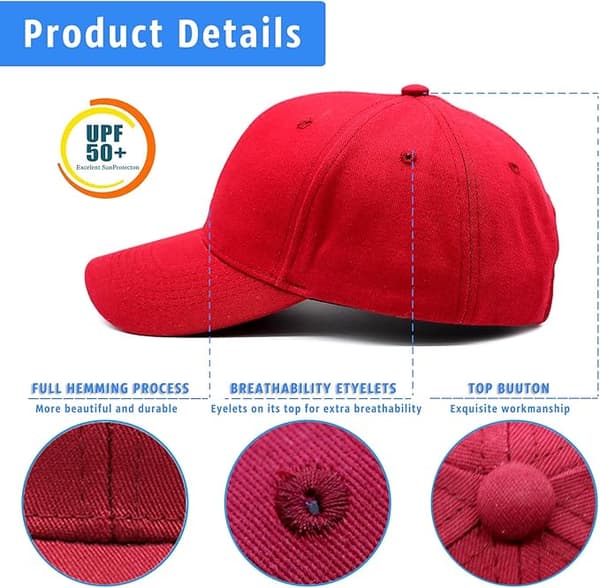 Brann baseballcaps for menn og kvinner - 100 % bomull