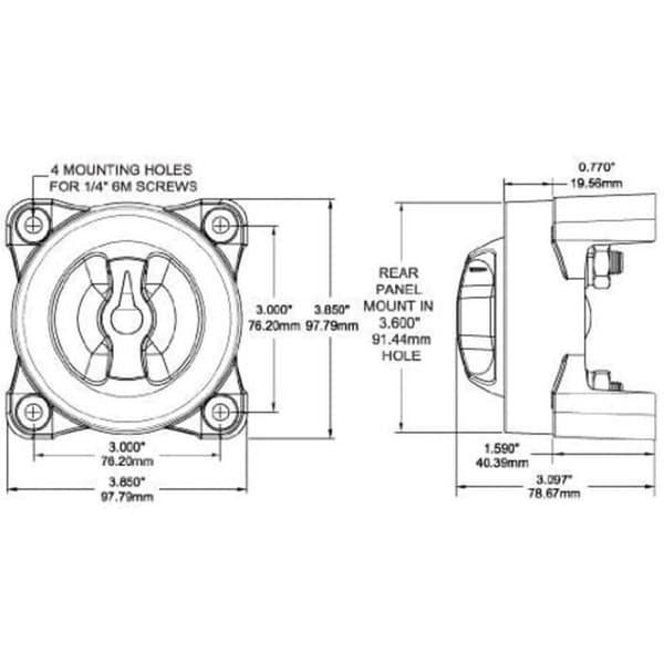 350A Marine Dobbelt Afbryder Batteriisolator 4 Position Motorcykel Afbryder Batteriafbryder til Biler, Både