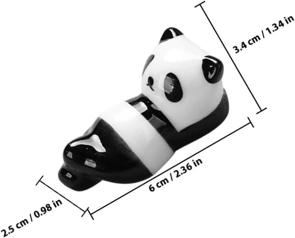 keramiske panda spisepinde, sød spisepindeholder og skeholder