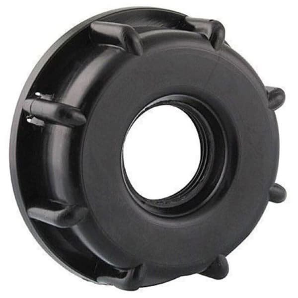 S60x6 3/4\" gjengekobling - Plastventiladapter for IBC-fat - Svart - 1 stk