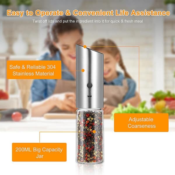 Cisea Elektrisk Pepparkvarn Maskinverktyg USB-driven Saltkvarn/200 ml Stor Kapacitet