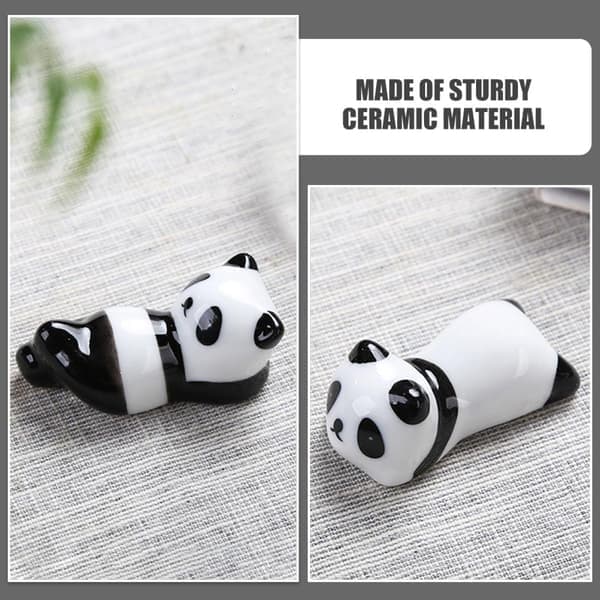 keramiske panda spisepinde, sød spisepindeholder og skeholder