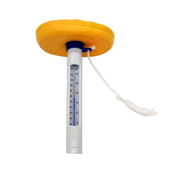 1 st multifunktionell flytande pooltermometer - Vattentermometer i tecknad stil för spa gul