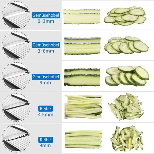 Multifunksjonell grønnsaksmandolin – Profesjonell justerbar mandolin i rustfritt stål med håndbeskyttelse