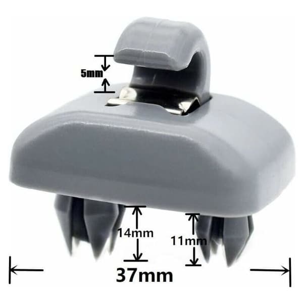 2-delt bilvisirclips, bilsolskærmskrog, til Audi A1, A3, A4, A5, Q3, Q5 (8E0, 857, 562) A7, B6, B7 - Grå