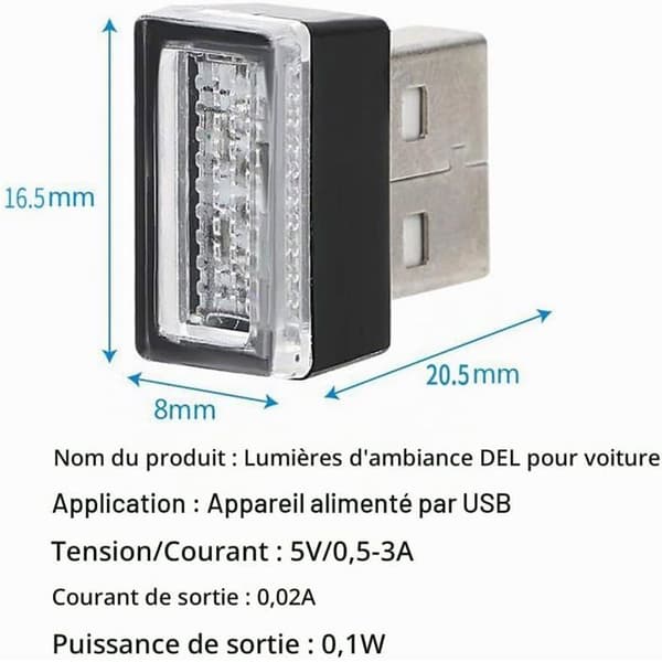 5 USB omgivende lys, LED bilinteriørlys, interiørbelysning, bilinteriørlys - blå