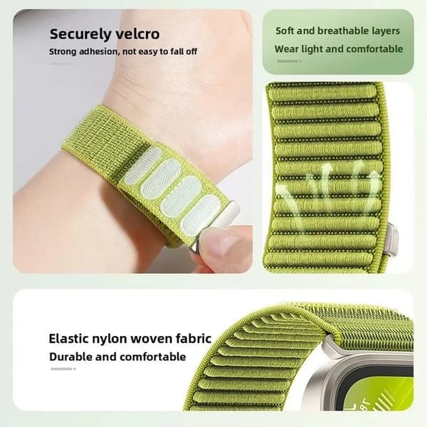 22 mm nylon sportsrem til smartwatch, quick release Sort Black