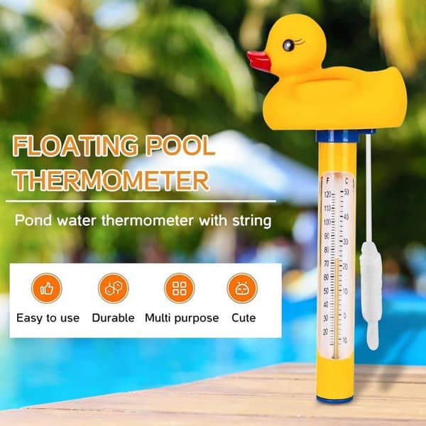 Pooltermometer, 1 flydende ande-tema termometer - Flydende termometer til pools og akvarier, indendørs og udendørs